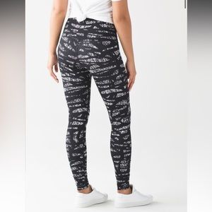Lululemon Wunder Under Pant (Hi-Rise) Graf Black White size 4